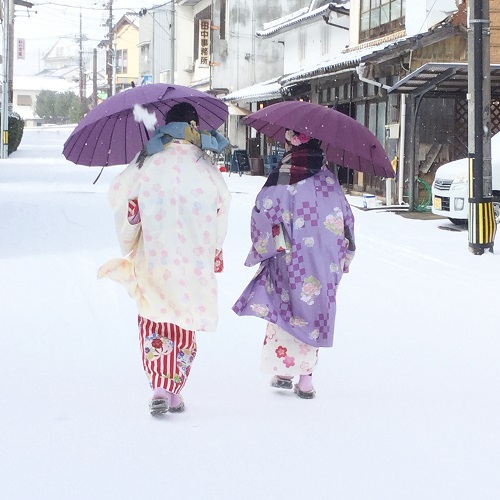 出雲大社へ　雪の中